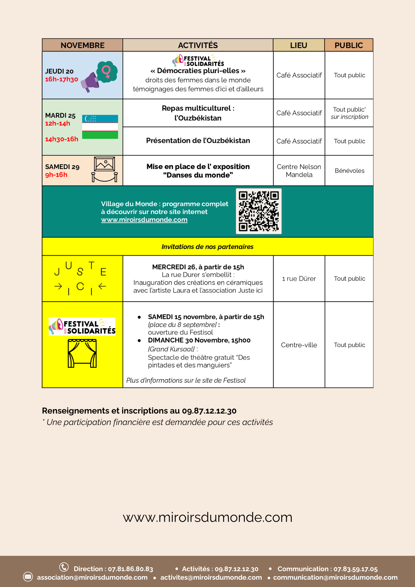 Miroirs du Monde - programme novembre page 2