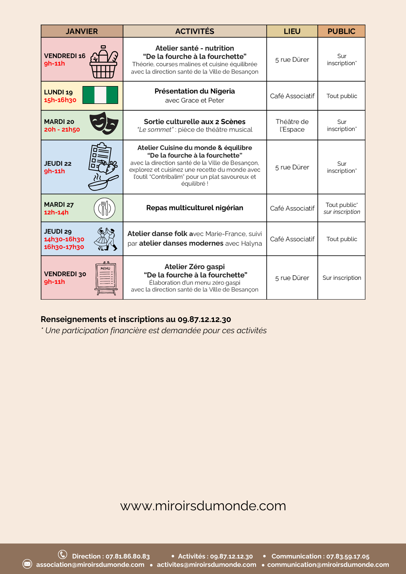 programme janvier 2026 - miroirs du monde