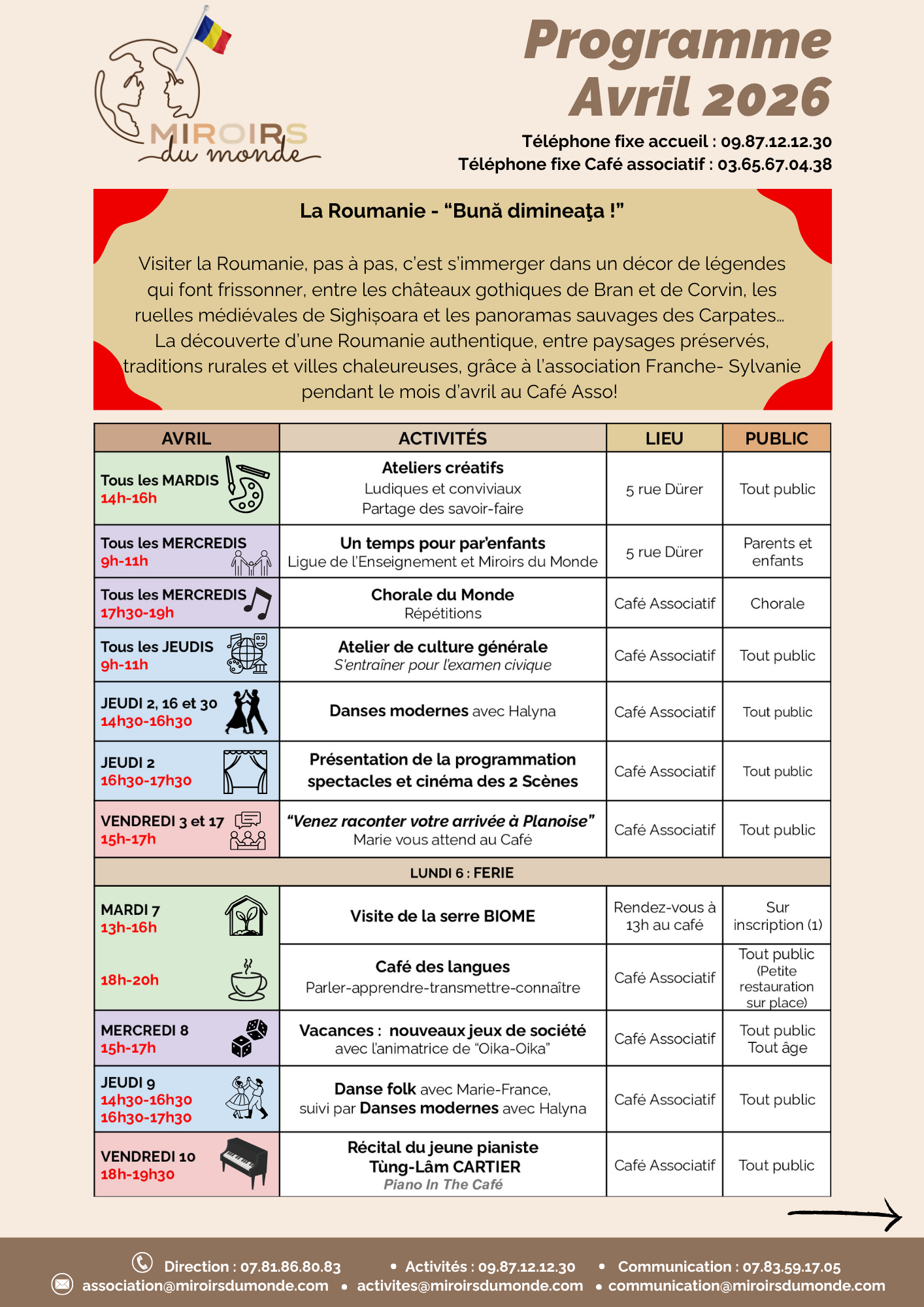 miroirs du monde programme avril 