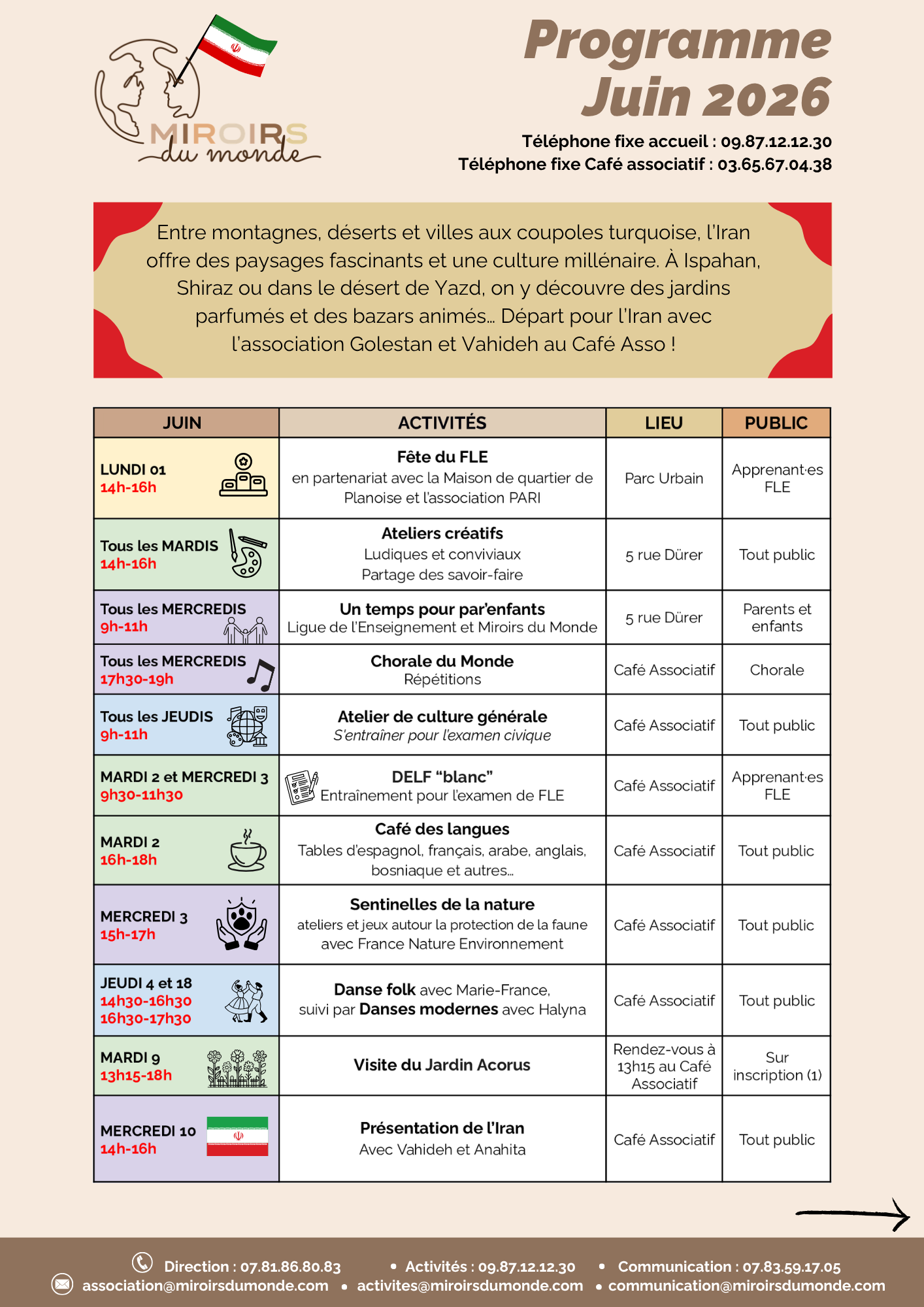 miroirs du monde programme juin